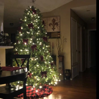 

12PC Christmas Plaid Bows Red and Black Buffalo Check Bows Holiday Decorative Bows for Xmas Tree Home Decor