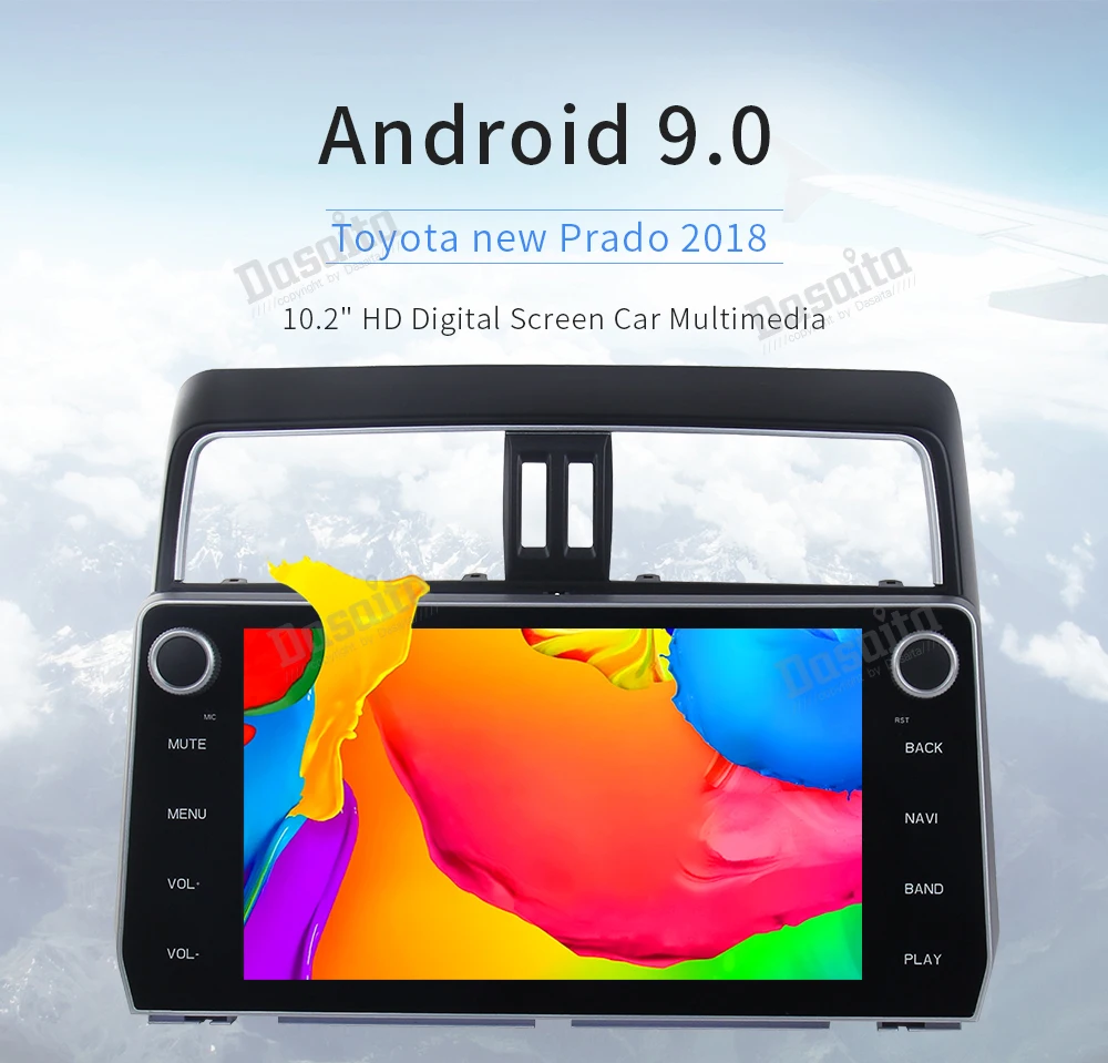Top Android 9.0 Car Radio for Toyota New Prado 2018 Stereo GPS Navigation with 32G ROM 4G RAM Bluetooth 2