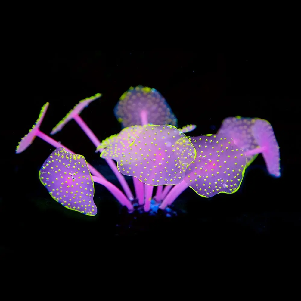 11 Leaves Silicone Glowing Artificial Fish Tank Aquarium Coral Plants Underwater Ornament Fish Tank Aquarium Decor Accessories
