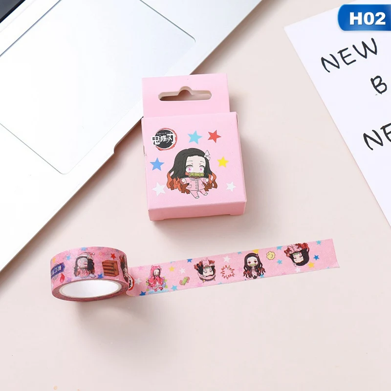 1Pc Demon Slayer Anime Washi Tape Crafts Adhesive Paper  Diy Scrapbooking  Masking Tape Printed Pattern Sticker Decals
