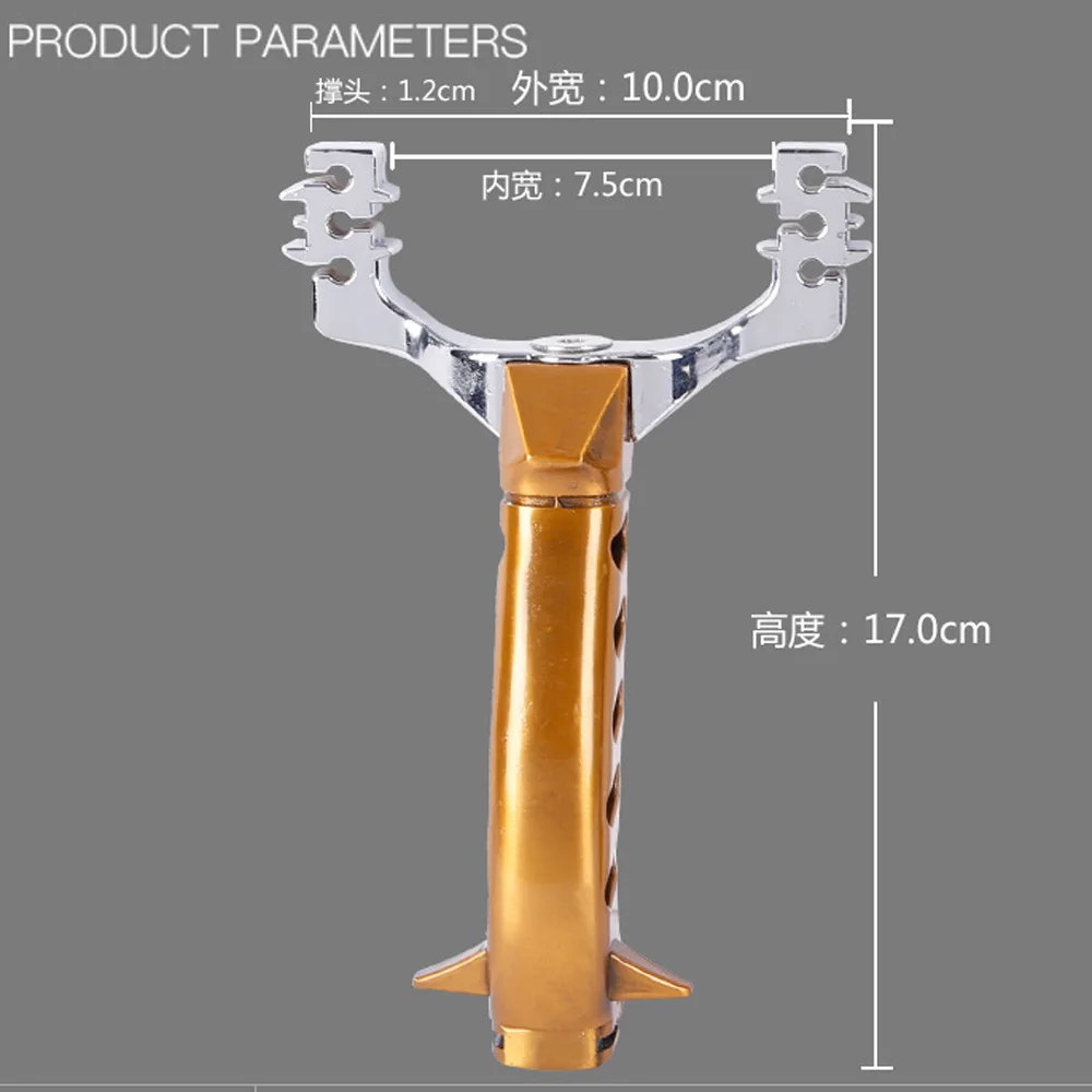 Мощная рогатка из сплава, рогатка из нержавеющей стали с подставкой для запястья, высокоточная рогатка для рыбалки, для охоты на открытом воздухе