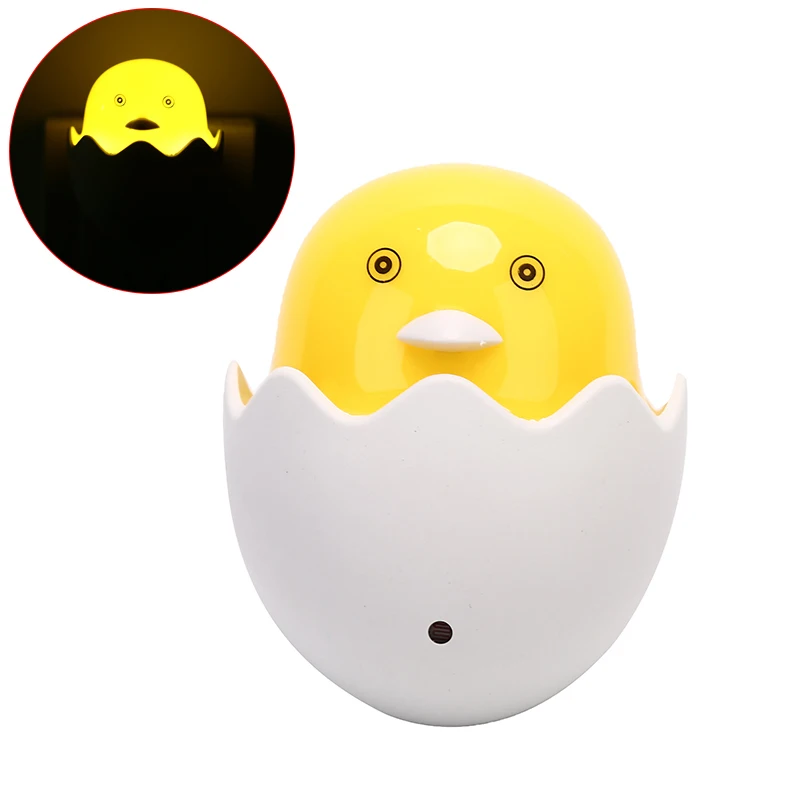 

1PC Plug Wall Socket Lamps LED Night Light Light Control Sensor Yellow Cute Duck Lamp For Children Gift