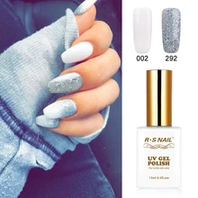 2 штуки RS 002+ 292 белый и блестящий Гель-лак для ногтей УФ светодиодный Гель-лак с блестками французский маникюр замачиваемый 15 мл гель для ногтей Гель-лак