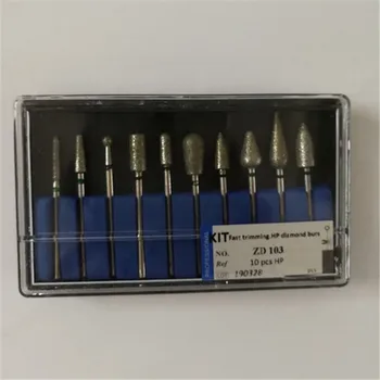 

10 Pieces/Box Fast Trimming Diamond Burs Kit Diameter 2.35mm Jewellery Stone Grinder Collection Ceramics Zirconia Polisher