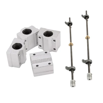 

4Pcs SCS8UU Linear Motion Ball Bearing CNC Slide Bushing & 2x 3D Printer T8 Screw Lead Screw 400mm Steel Lead Screw