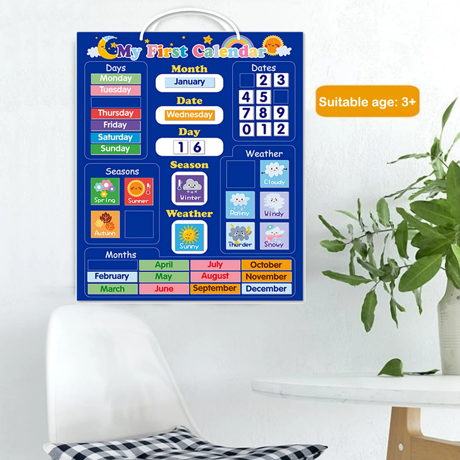 Kids Calendar Time Month Date Day Season Weather Learning