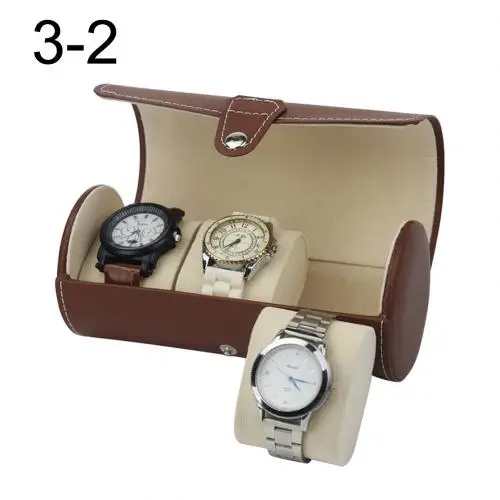 Brown2 2/3/4/8 слотов Искусственная кожа коробка для хранения часов Портативный сумка держатель Органайзер на молнии Коробка для часов застежка-молния корпус часов Дисплей часы, наручные часы с механизмом, коробка - Цвет: Brown2
