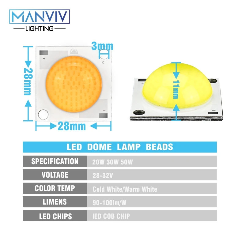 Светодиодный чип COB 20 Вт 30 Вт 50 Вт 220 В Smart IC светодиодный чип 28-32 В светодиодный светильник для наводнения Точечный светильник Diy светильник ing светодиодный светильник бусины