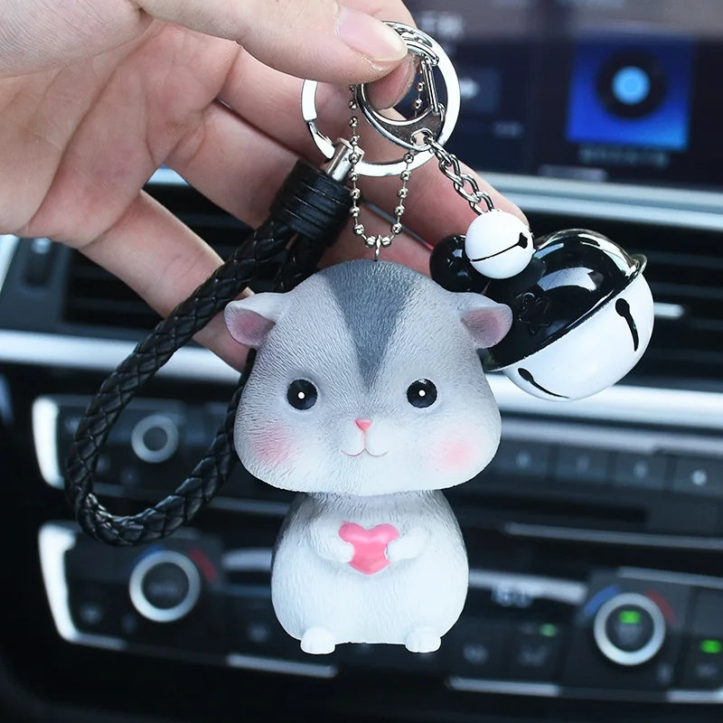 2020 Счастливый милый новогодний брелок для ключей с мышкой и хомяком подарок