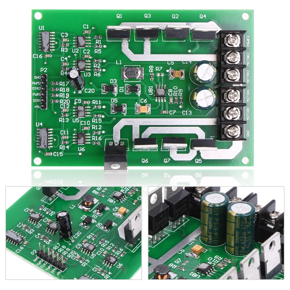 Плата модуля драйвера двойного двигателя H-bridge DC MOSFET IRF3205 3-36 в 15A Peak30A функция