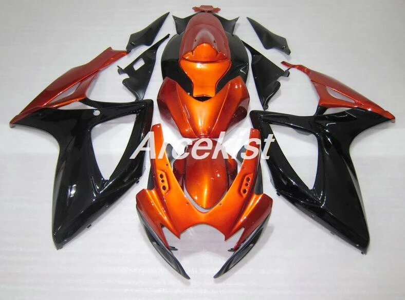 Качество OEM Новое ABS обтекатель Наборы подходит для Suzuki 2006 2007 GSXR600 GSXR750 обтекатели GSXR 600 750 K6 K7 06 07 Черный orange