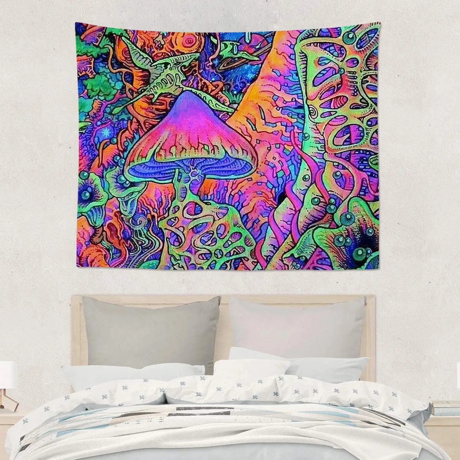 

Psychedelic Trippy Mushroom Wall Hanging Tapestries Trippy Smoke Magic Mushrooms