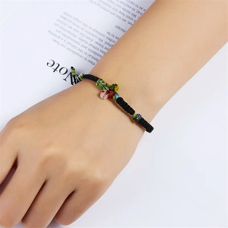 

Charm Natural Stone Bracelet Cross Woven Bracelet Handmade Men Women Prayer Fitness Chain Couple Jewelry Gift