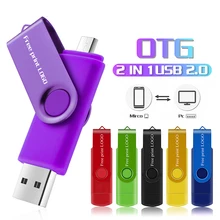 ไดรฟ์ปากกา Micro USB USB แฟลชไดรฟ์ 8GB 16GB 64GB 128GB Pendrive OTG สมาร์ทโฟน CLE USB Stick 2.0 32GB ฟรีพิมพ์โลโก้(China)