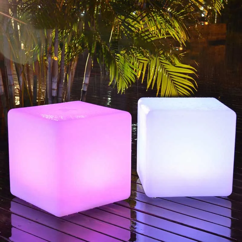 Remote Control IP68 Waterproof LED Glowing Furniture Cube Stool Chair Light led furniture light RGB Outdoor Garden Decoration Lawn Lamps