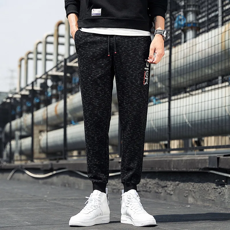 

Pants Men Spring Korean-style Trend Versatile Beam Leg Workwear Men's Trousers Knitted Sweatpants Sports Loose Casual Trousers