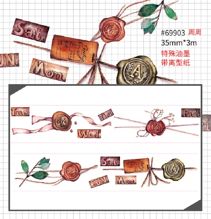 Daily life washi tape date washi tape for scrapbooking diary DIY tape decoration tape