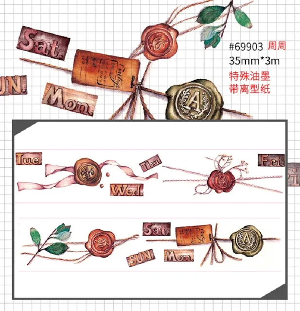 Daily life washi tape date washi tape for scrapbooking diary DIY tape decoration tape 69903