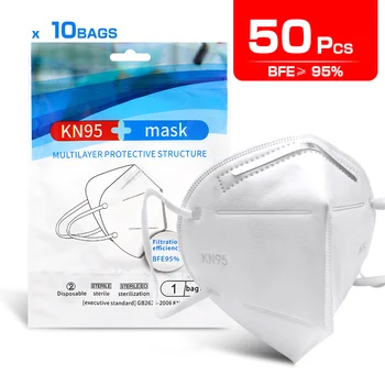 

50PCS Mask Protective Anti-Dust Mouth Face Mask Protection Anti-Fog Mask 95% Filtration Earloop Masks Fast Mascherine