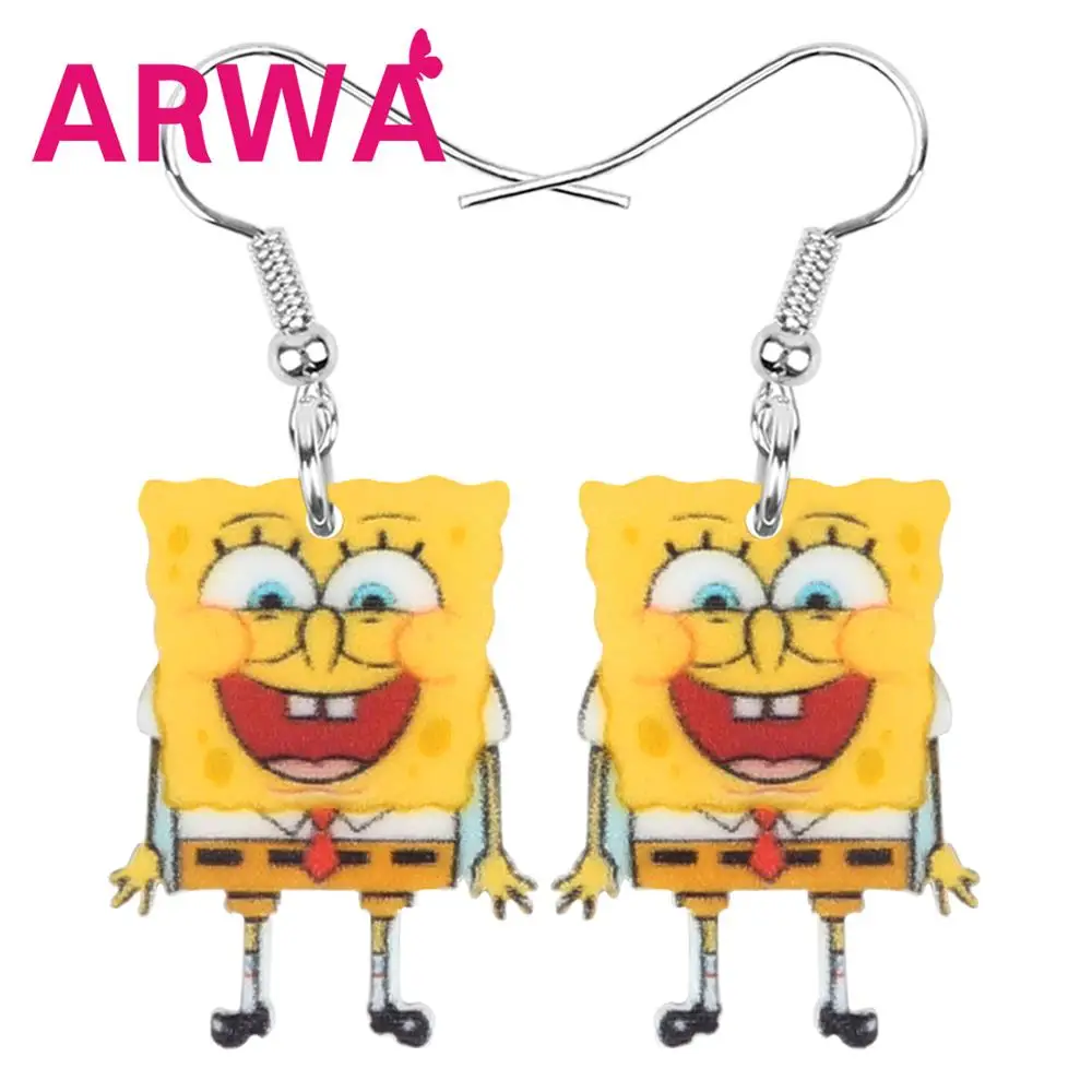 Акриловые серьги ARWA с улыбкой галстуком ротом и большими глазами Мультяшные