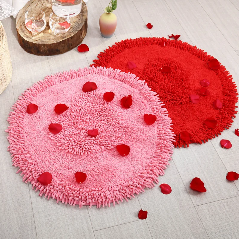 

Super Soft Shag Red Pink Heart Rug Machine Washable Non-slip Shaggy Flush Carpet for Hallway/Bedroom/Bathroom/Wedding Bath Mats