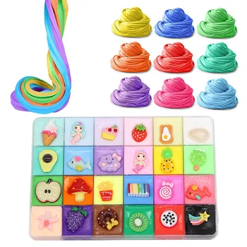 

500ml 24 Color Cloud Cotton Candy Soft and Non-Sticky Slime Kid Active Part Toy juguetes brinquedos kids toys игрушки антистресс