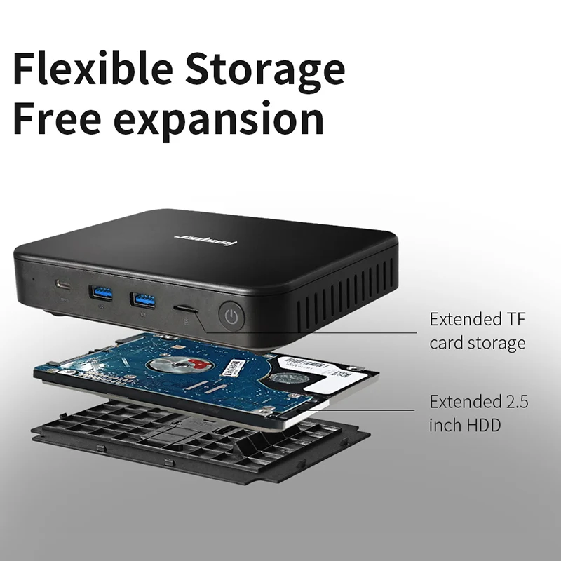 Перемычка Ezbox N4 Mini Pc, Intel Gemini Lake N4100 4 Гб ОЗУ 64 Гб ПЗУ 2,4 г/5 ГГц WIFI Windows 10 Мини ПК Поддержка Hdmi/Vga
