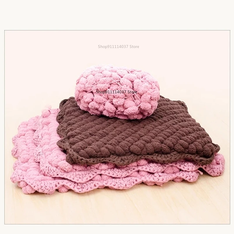 Pom Yarn Large Pom Pom Blanket Cotton Throw Blanket With Pom Poms