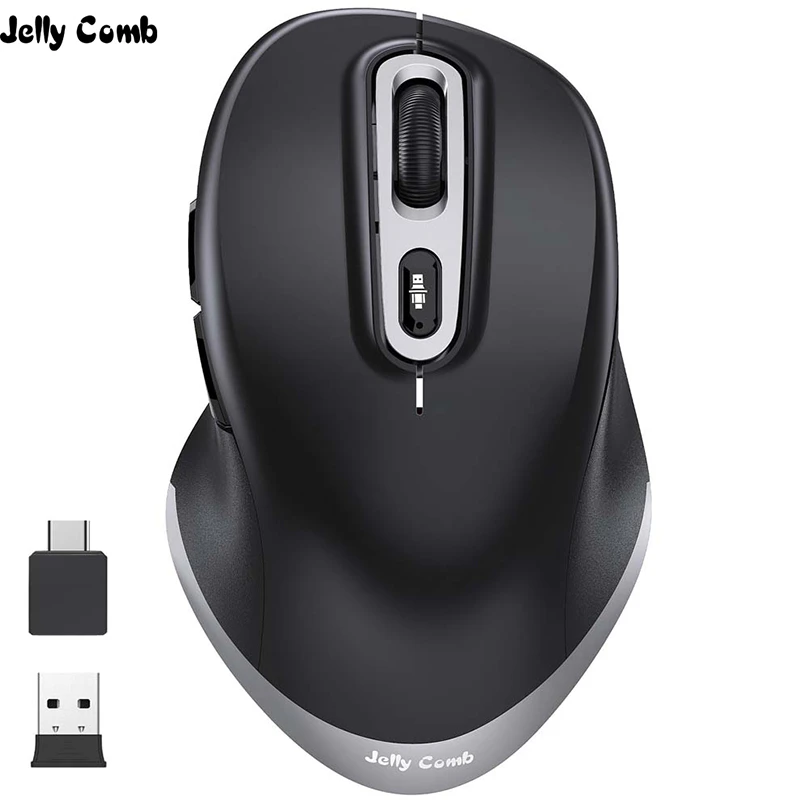 Jelly Comb Type C Wireless Mouse for MacBook Laptop Computer USB 2.4GHz Ergonomic Mice Adjustable 2400DPI Gaming | Компьютеры и офис