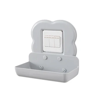 

Plastic Wall Mounted Organizer Storage Box Remote Control Air Conditioner Storage Case Mobile Phone Charging Storage Stand