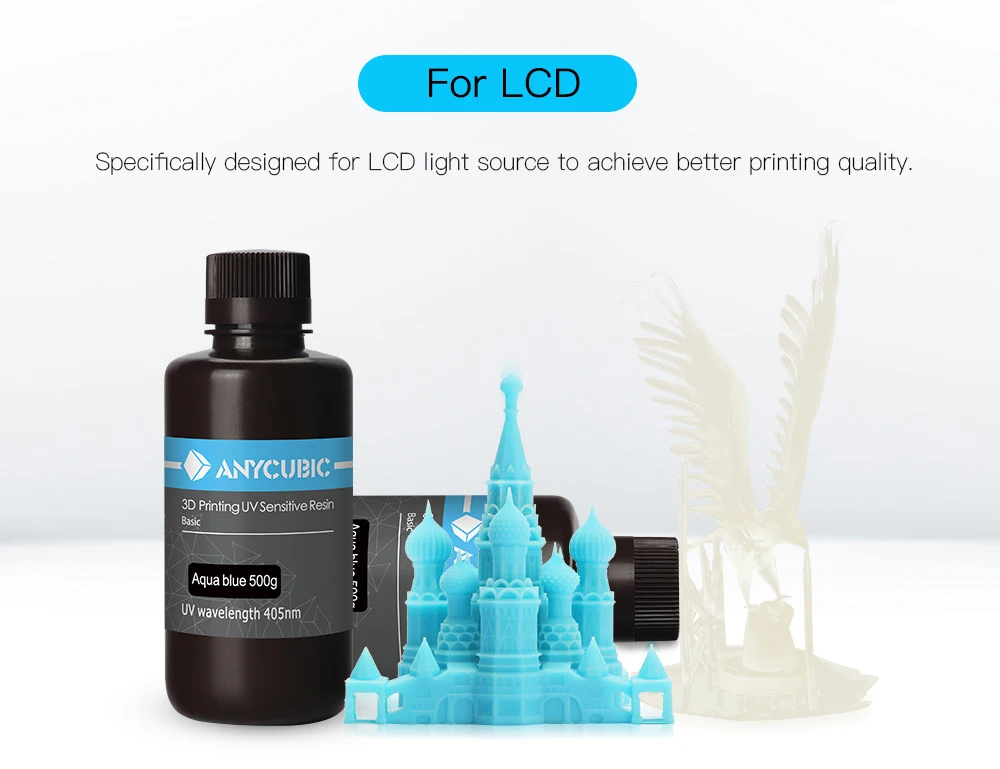 2 pieces/lot ANYCUBIC 3d Printer resina 405nm UV Resin For Photon Mono UV Sensitive Resin Basic 1KG Bottle 3d Printing Materials