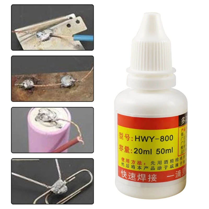 20ml 50ml Powerful Rosin Soldering Agent No-clean Flux Stainless Steel White Plate Iron 18650 Battery Welding Water Liquid Flux copper welding rod