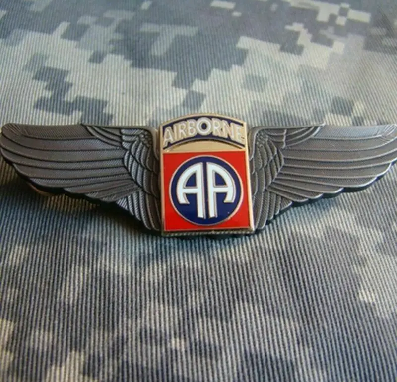 WW2 армия США 82 я Воздушная дивизия военный крыло пилота значок Металлическая