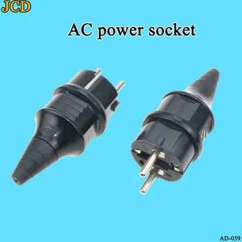 

Black EU 16A 250V Korea Russia France Germany Grounded Industry Assemble Wired Power Cable Connector Female Male Socket Plug