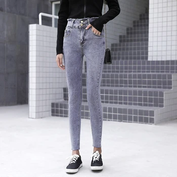 

Mozuleva 2020 Sexy High Waist Tassel Ripped Holes Denim Pants Female Trousers Pencil Jeans Women Skinny Pants Lady Jeans