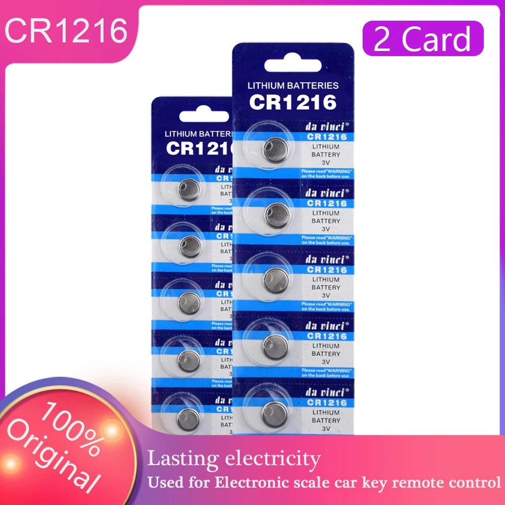 Baterías de botón 3V CR1216, DL1216, BR1216, batería de botón de litio, relojes remotos, celda CR 1216, 5034LC, productos en oferta, 10 Uds.