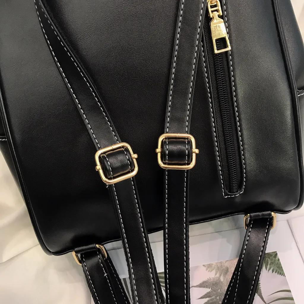 Женский однотонный уличный простой рюкзак на молнии контрастного цвета, изысканный рюкзак для девочек, Элегантная Женская дорожная сумка