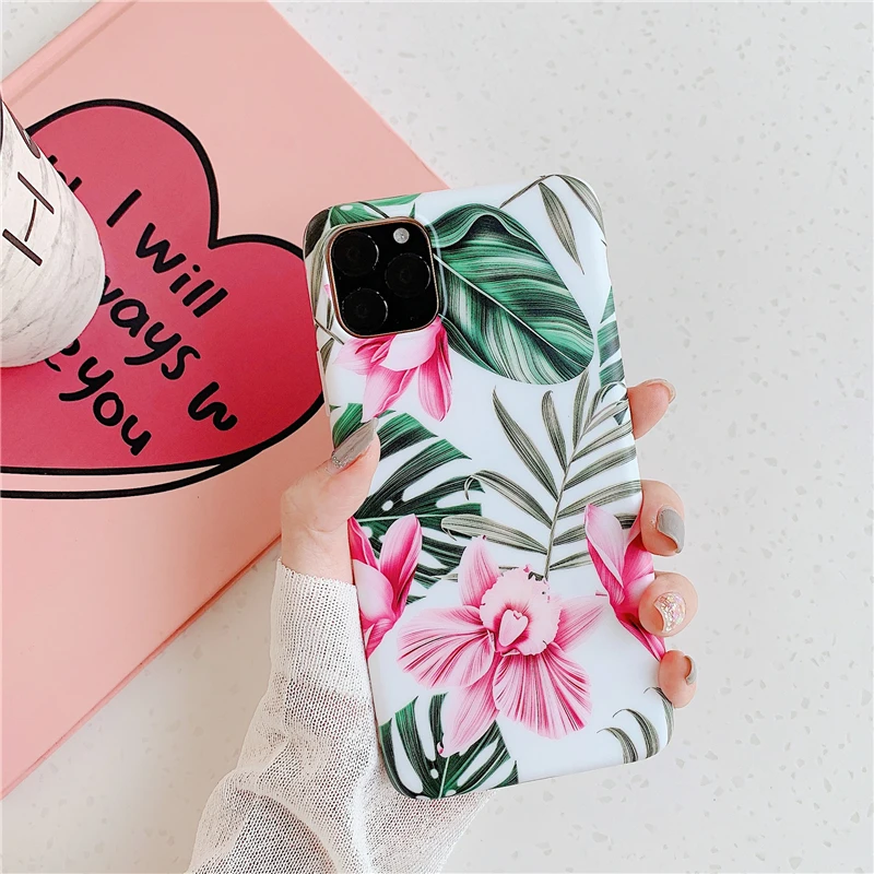 HXM чехол в виде цветка листьев для huawei P20 Lite P30 Pro, задняя крышка на mate 30, чехол для телефона, мягкий IMD силиконовый чехол с мраморным рисунком