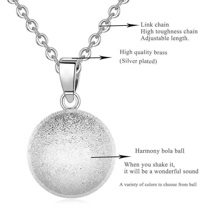out of stock Round bell 3 colors sparkling Harmony Bola Ball Angel Caller Pregnancy Pendant Necklace for Women Jewelry N14nb357 2