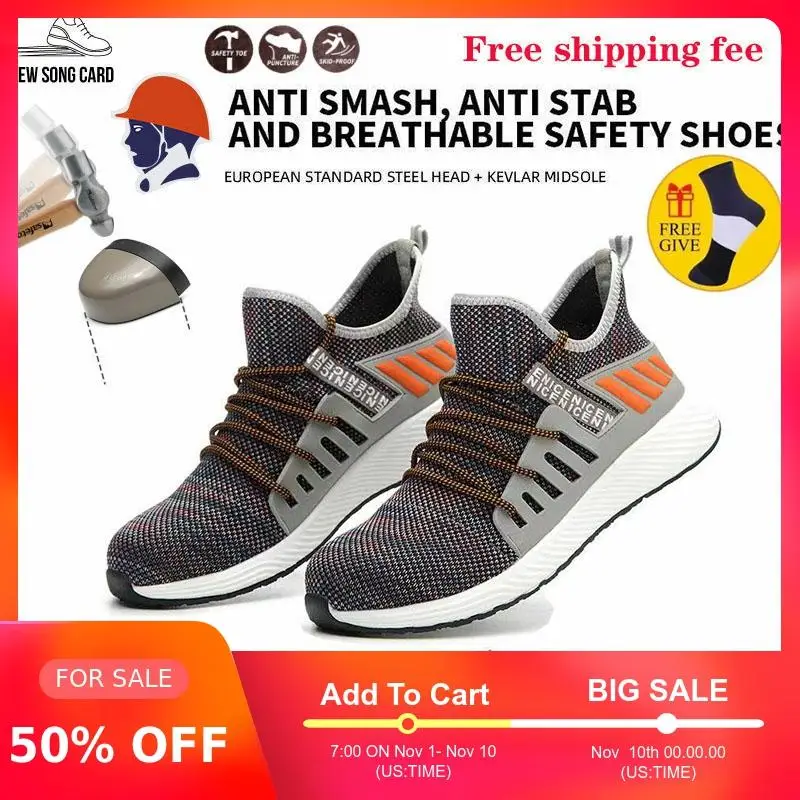 2019Steel Toe Safety Shoes Mens 