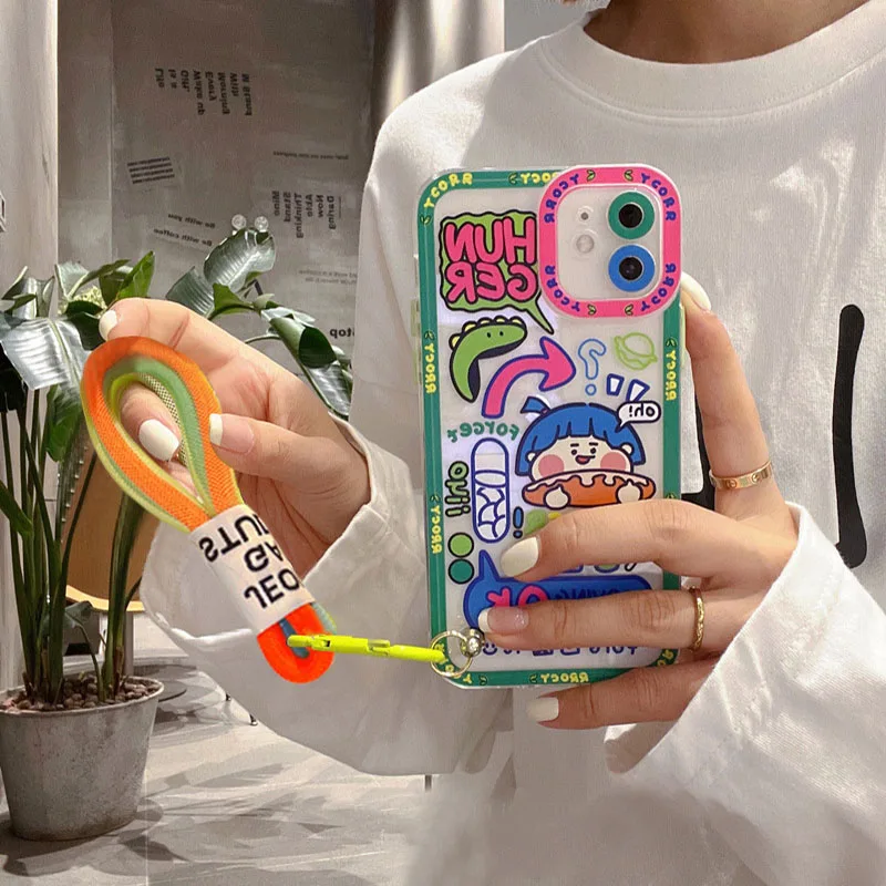 Custodia Per Telefono Tpu Ik60 Cartoon Doodle Girl Pattern Per Iphone 11 Pro 11 Pro Max Per Iphone 12 12 Promax Iphone X Xr Shell Antigoccia