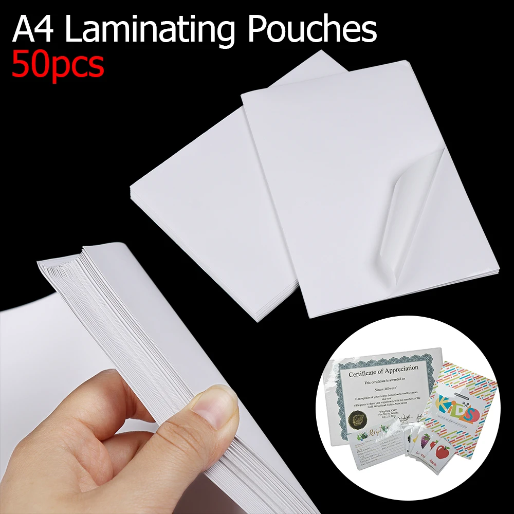 50pcs Laminieren Beutel Selbst Klebe Aufkleber Selbst Klebe Papier Glanz Laminator Laminat Blatter Armeln Buro Liefert Selbstdurchschreibendes Papier Aliexpress