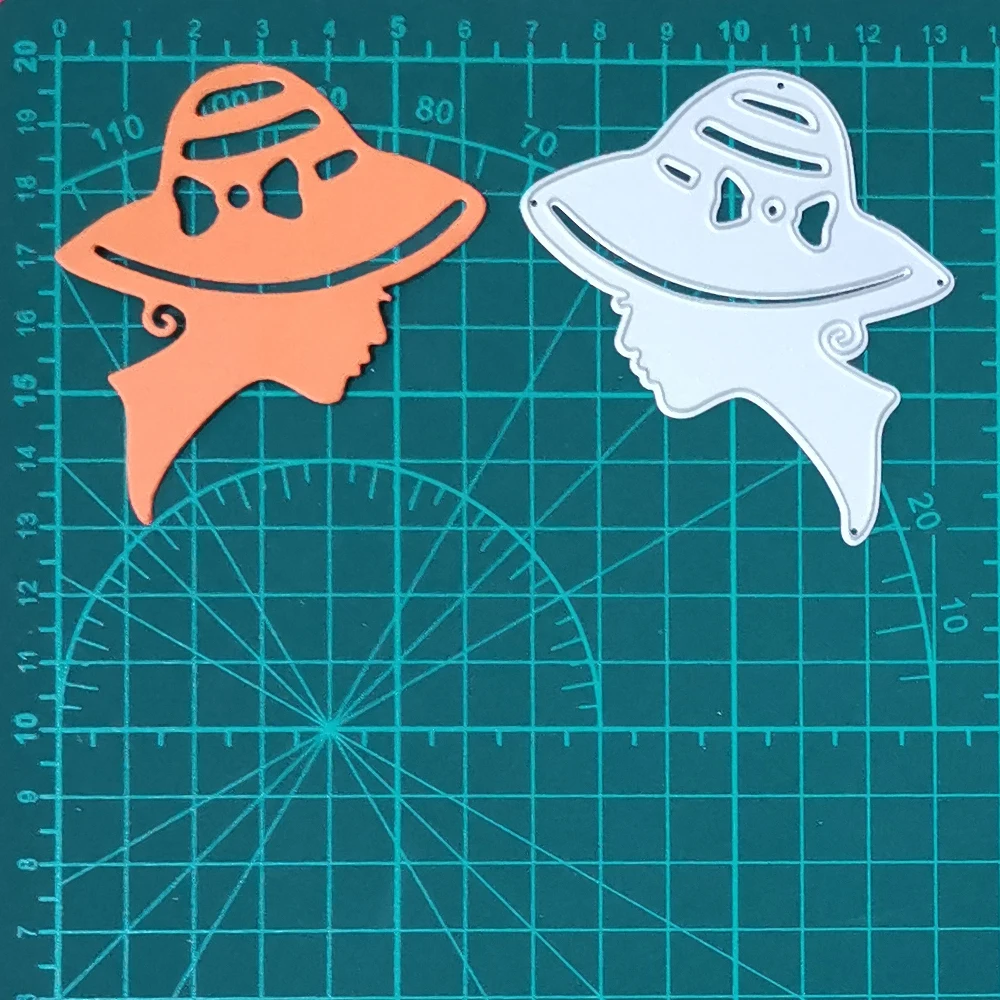 

Lady With Hat Metal Cutting Dies Real Picture Cut Die Scrapbook Paper Craft Knife Mould Blade Punch Stencils Dies 2020 New