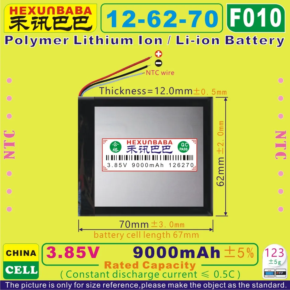 [F010] 3,85 В, 3,8 в, 3,7 в 9000 мАч [126270] NTC; полимерный литий-ионный/литий-ионный аккумулятор для банка питания, сотового телефона, электронной книги, динамика