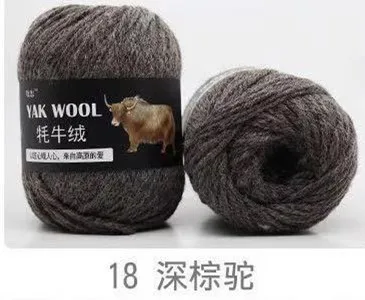 factory price 5pcs Thick hand knitting yarn Yak Wool Blended yarn 3mm extra fine fancy knitting yarn - Цвет: 18