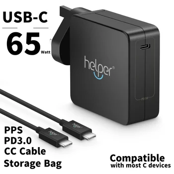 

UK Plug USB Type C Wall Charger 65W Power Delivery Fast Charger for Tinkpad X1 Lenovo Yoga HP Dell Macbook Pro 15 16 inch