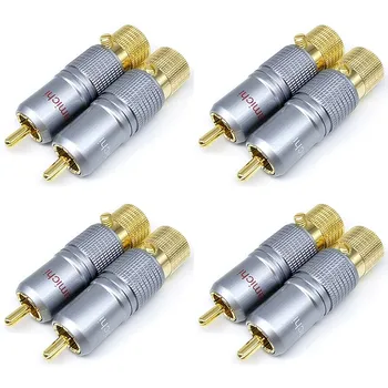 

8 Pcs RCA Plug Audio Cable Connector Gold-Plated