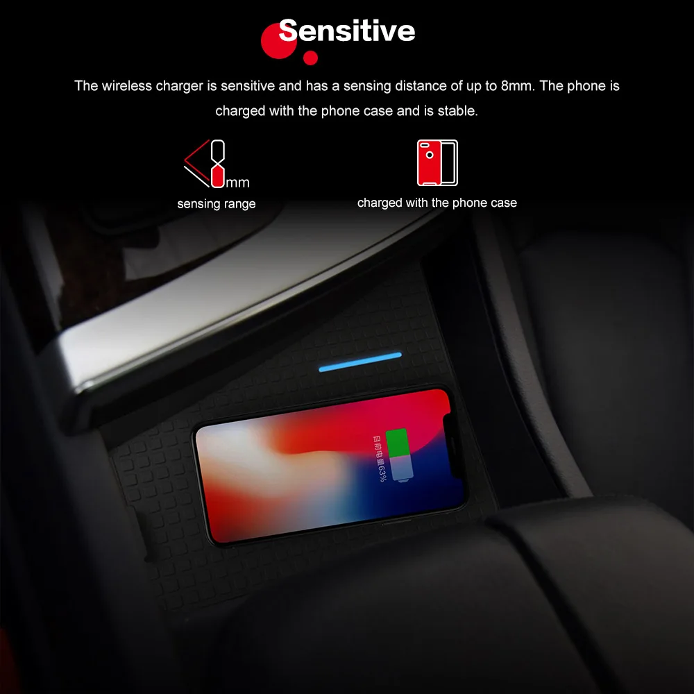 Quick Wireless Charger For Audi Q7 2016 2017 2018 Passat QI Fast Mobile Phone 10W Hidden Car Dashboard Holder Charging Pad