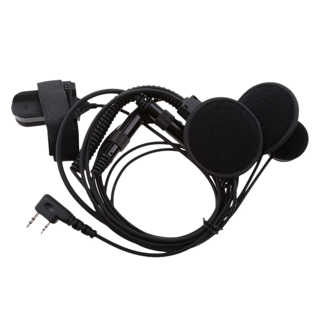 2 PIN мотоцикл велосипед гарнитура микрофон для наушников PPT для Kenwood Baofeng марки WOUXUN, Puxing Linton двухстороннее радио иди и болтай Walkie Talkie-черный