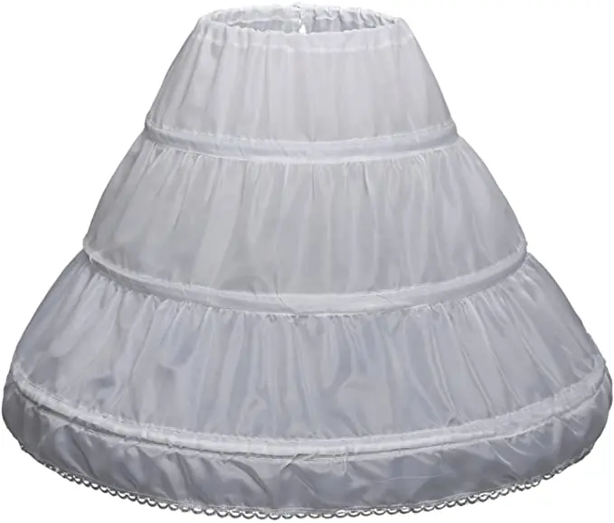 

Lastest Look of the New Style Girls' 3 Hoops Petticoat Full Slip Flower Girl Crinoline Skirt